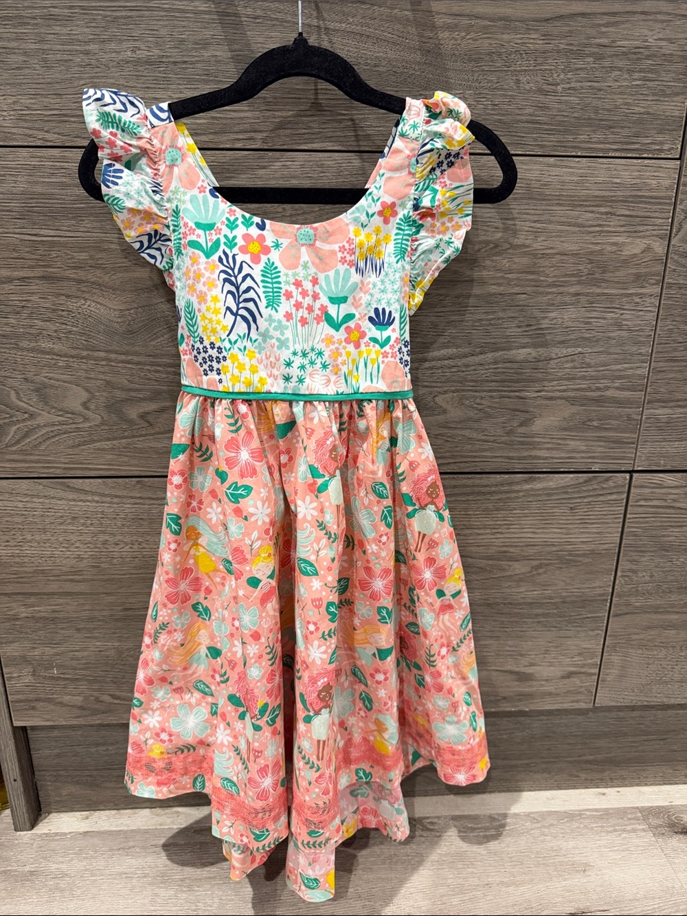 Wildflowers Coral & Mint Floral Fairy Flutter-Sleeve Dress
